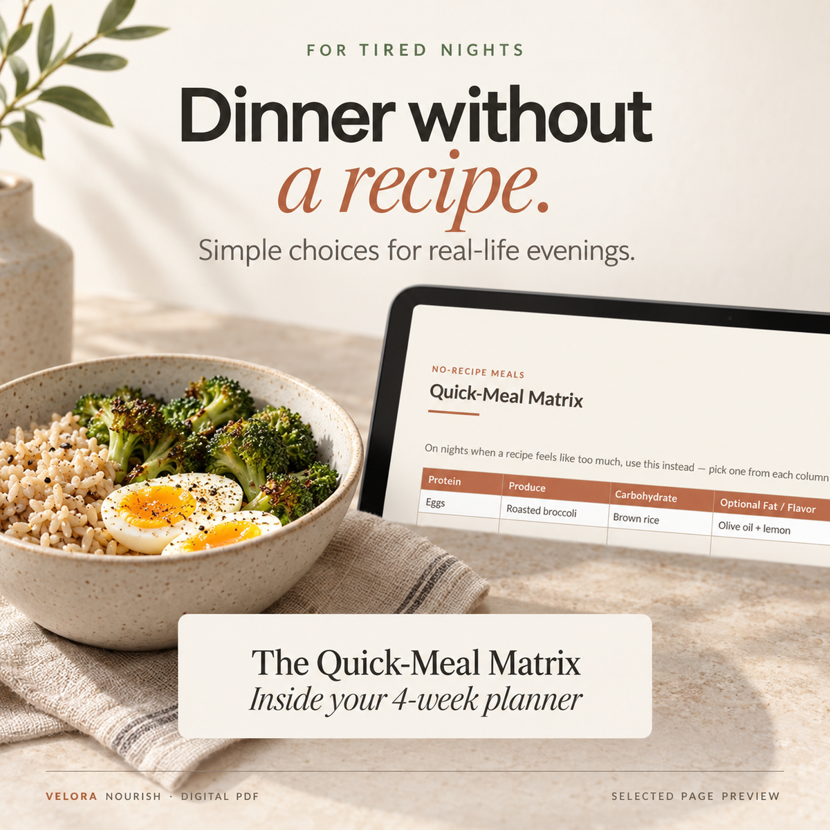 Velora Nourish™ — The 4-Week Menopause Nutrition Planner