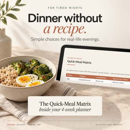 Velora Nourish™ — The 4-Week Menopause Nutrition Planner