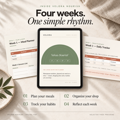 Velora Nourish™ — The 4-Week Menopause Nutrition Planner